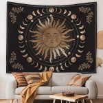Tree Of Life Sun Moon Phase Mandala Tapestry W:1300 x L:1500mm